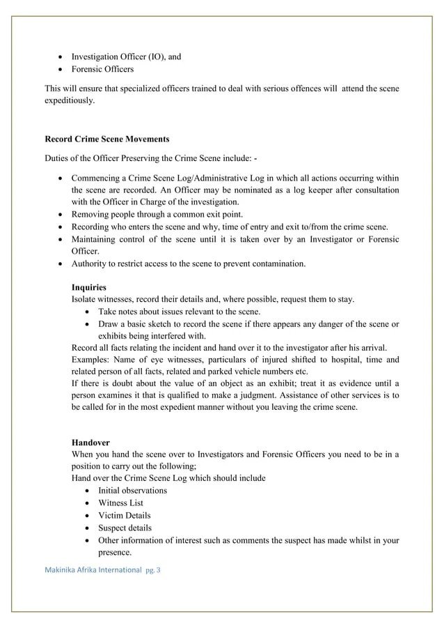 Crime Scene Management & Evidence Collection Ensures Admissible Evidence